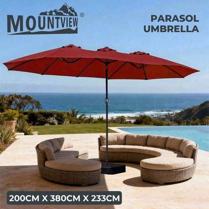 Mountview Large Parasol Patio Umbrella Outdoor Garden Pool Sunshade Double-Sided