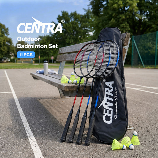 Centra Badminton Racket Set 11PCS 4 Players Aluminum Outdoor Game with Bag
