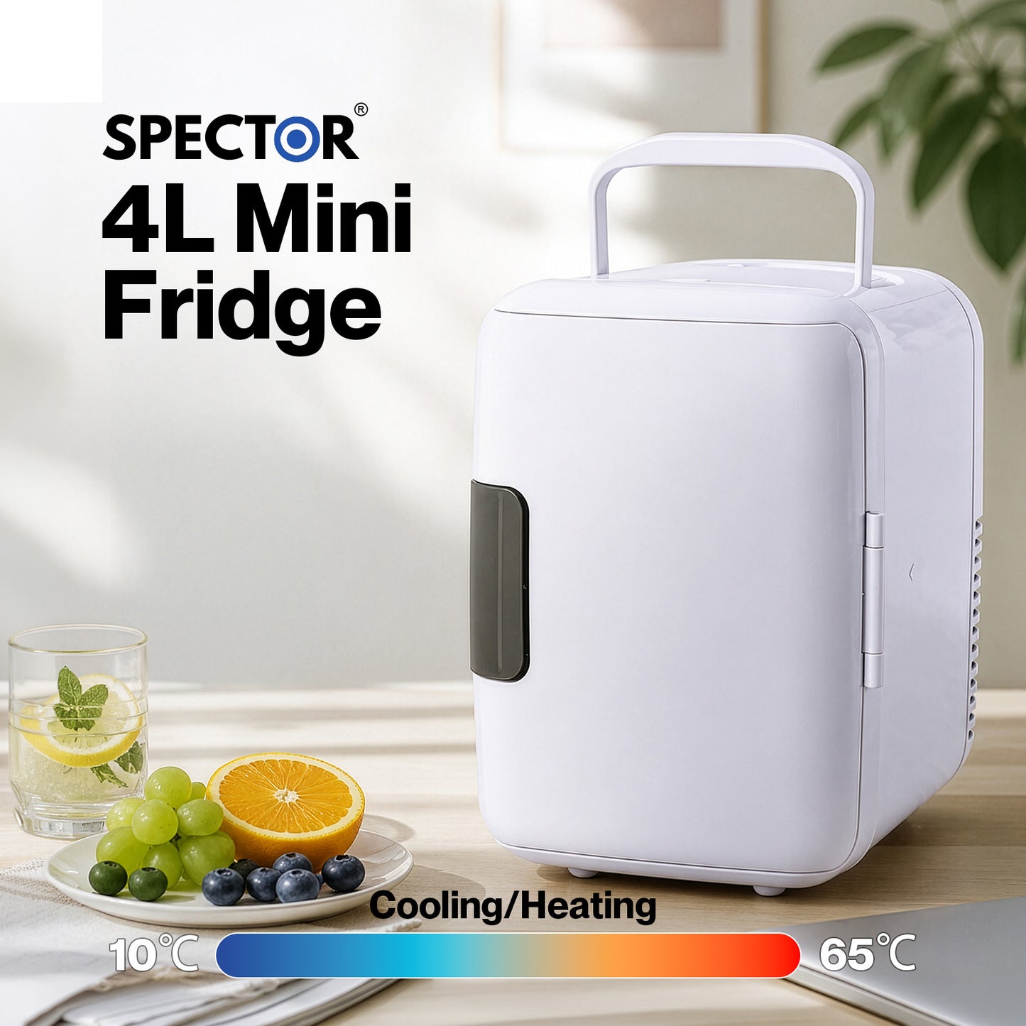 Spector mini fridge portable fridge cooler and warmer PP white
