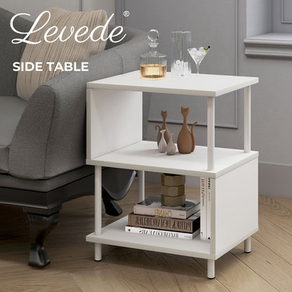 Levede Side Table 3 Tier Small Bedside Sofa End Table Storage Shelves Modern