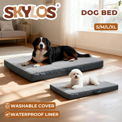 SKYLOS Washable Dog Bed Waterproof Plush Non-Slip Pet Mattress Small Large Dogs