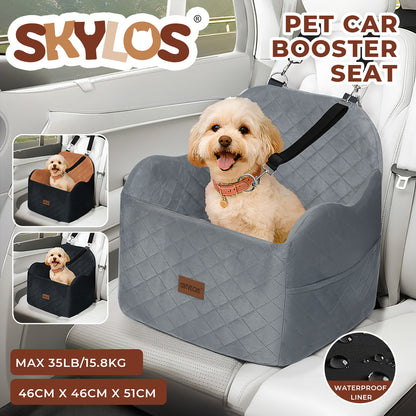 Skylos Dog Booster Car Seat Portable Bed for Small to Medium Pets up to 35 lbs