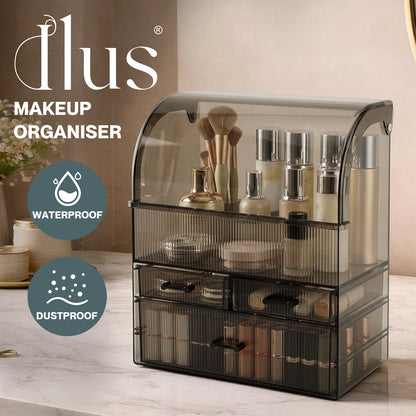 ilus Makeup Storage Organiser Acrylic Cosmetics Organizer Transparent Black