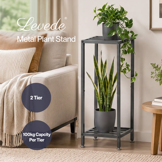 Levede 2 Tier Plant Stand Flower Pot Rack Shelf Planter Holder Indoor Outdoor