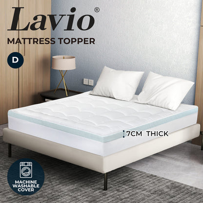 Lavio Quilted Mattress Protector Double Extra Deep Memory Foam Fitted Bed Cover