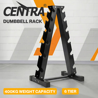 Centra Hex Dumbbells Stand 5-40kg Set Weight Storage Holder Rack Steel 6 Tier