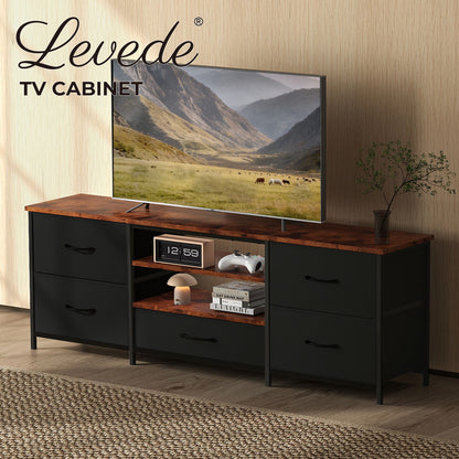 Levede TV Stand Cabinet Entertainment Unit 140cm with 5 Storage Drawers Shelves
