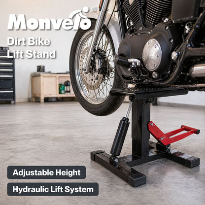 Monvelo Hydraulic Motorcycle Lift Stand Dirt Bike Repair Jack Adjustable Height