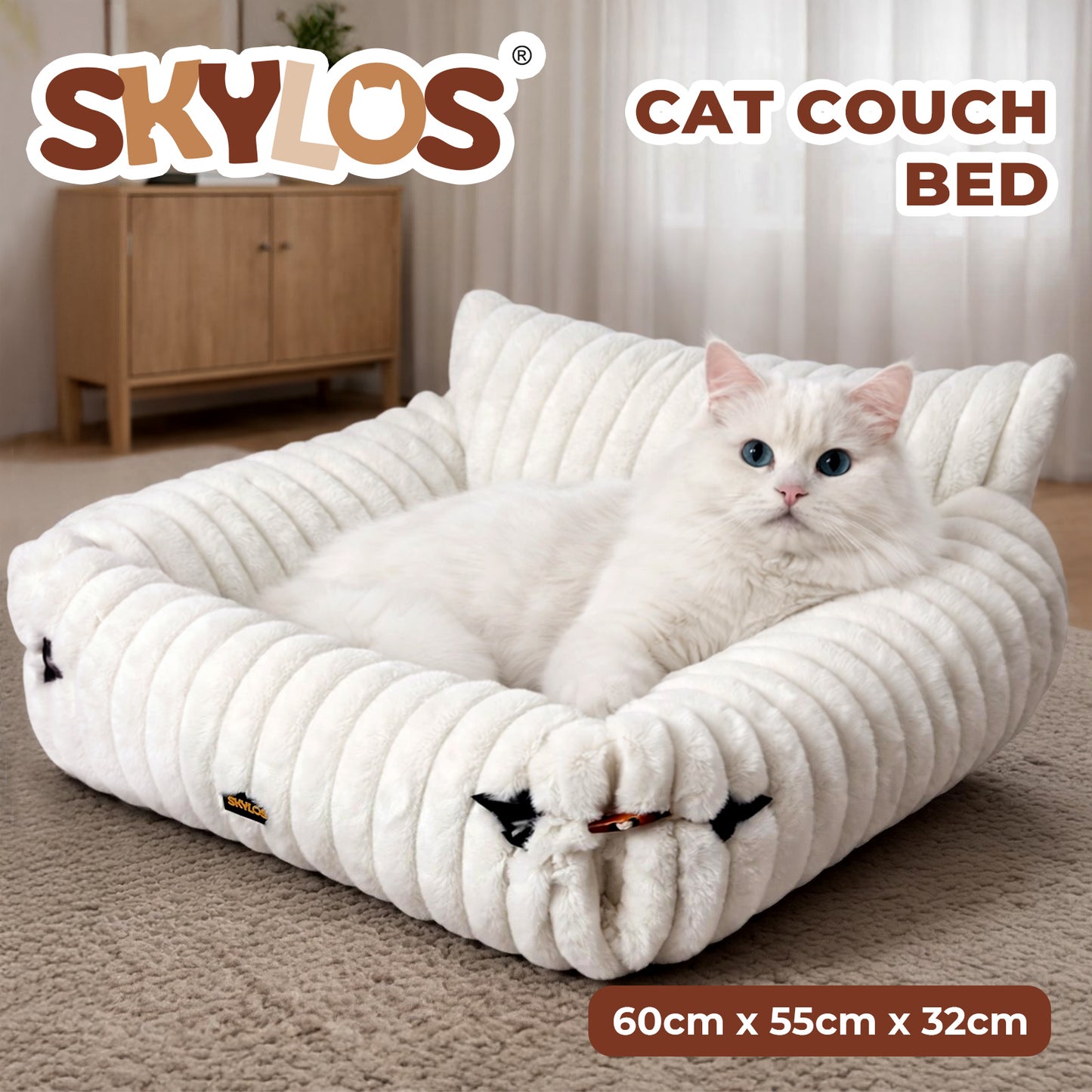 Skylos Pet Sofa Couch Bed for Cats Small Dog Washable Expandable Soft Deep Sleep