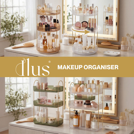 ilus Makeup Organiser 3-Tier Cosmetic Storage Modern Beauty Box Space Saving