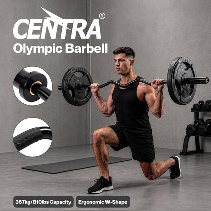 Centra EZ Arm Curl Bar Weight Lifting 4ft Olympic Barbell for 2'' Weight Plates