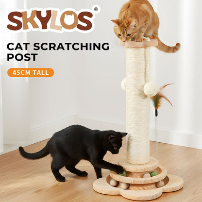 Skylos Cat Scratching Post Strong Natural Sisal Pole 45cm Activity Center Toys