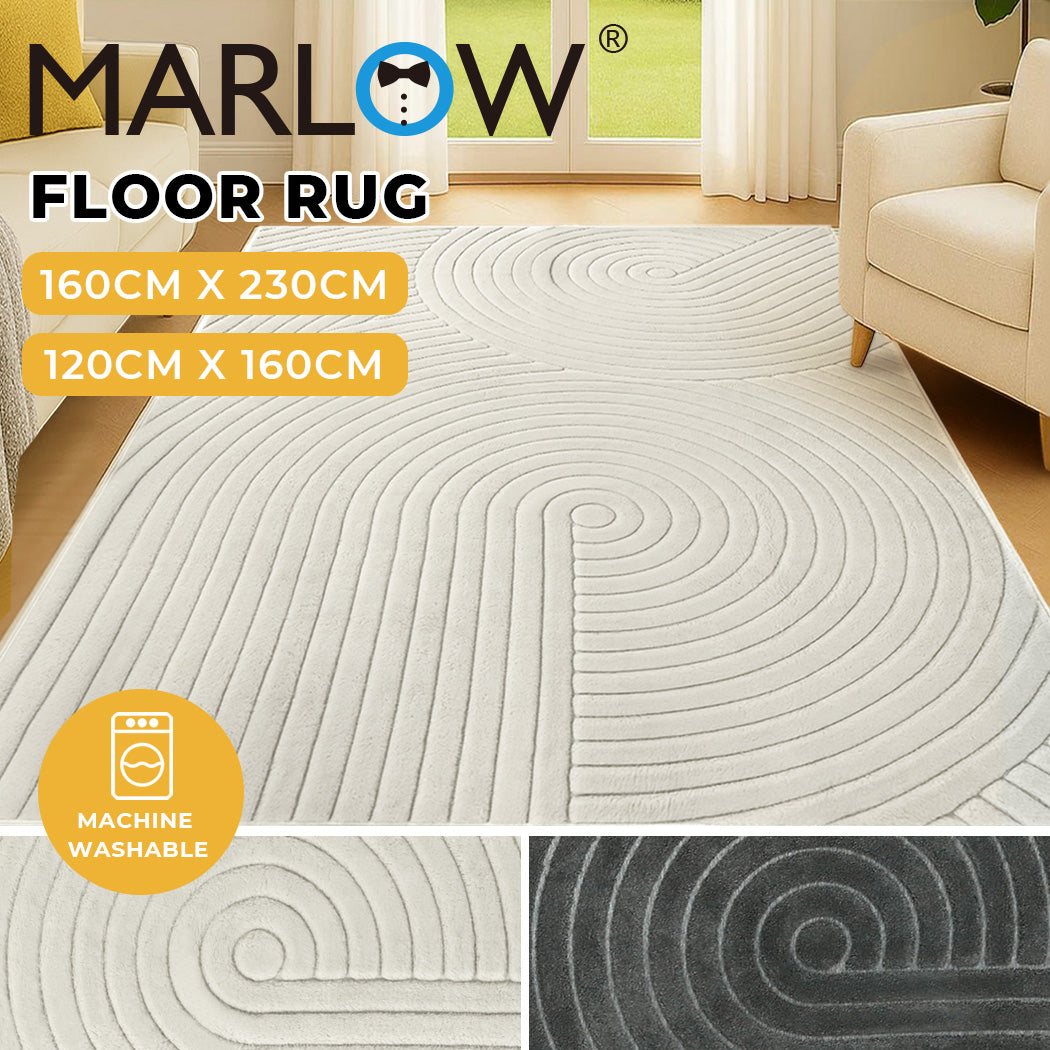 Marlow Large Area Rug for Living Room Bedroom Plush Velvet Soft Floor Carpet