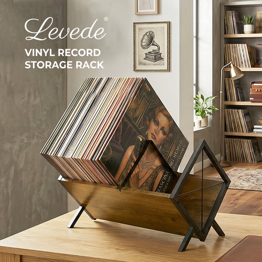 Levede Vinyl Record Storage Rack LP Collection Organiser Album Holder Stand