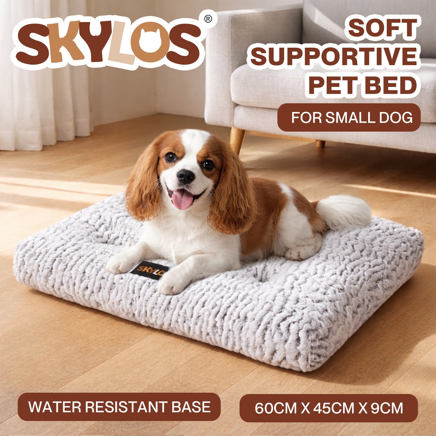Skylos Pet Bed Luxury Dog Crate Cushion Mattress Plush Soft for Puppy Small Dogs