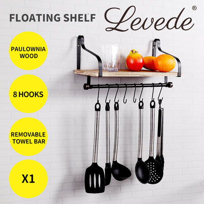 Levede Floating Shelf Brackets Wall Shelves Mount Display Rack Storage Hook