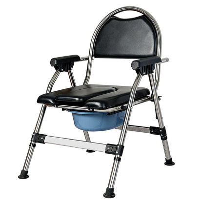 Levede Folding Commode Chair Adjustable Height Bedside Toilet Shower Seat 150kg