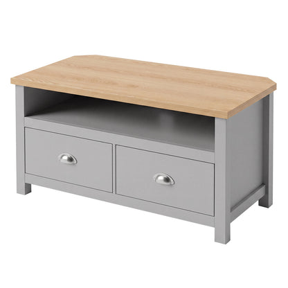 Levede Corner TV Stand Small TV Cabinet with Storage Drawer Entertainment Unit
