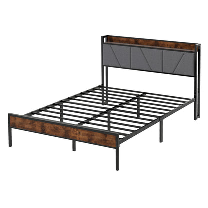 Levede Bed Frame Metal Platform with Headboard Heavy Duty Home Furniture Storage