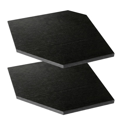 Levede 2 Pack Floating Corner Shelves Cable Cut-Out Wall Mounted Storage Black