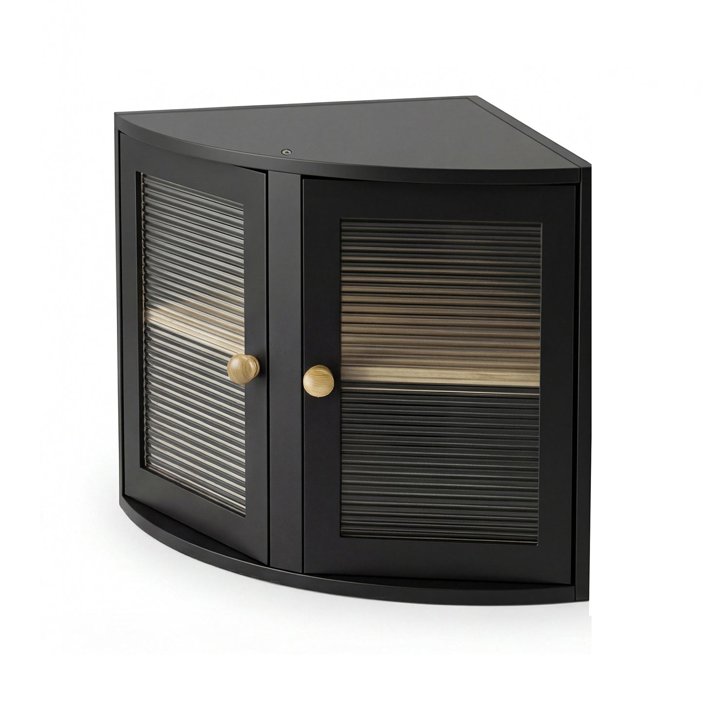 Bread Bin  Corner Bread Bin for Kitchen  Double-Layer Bamboo Box  Black