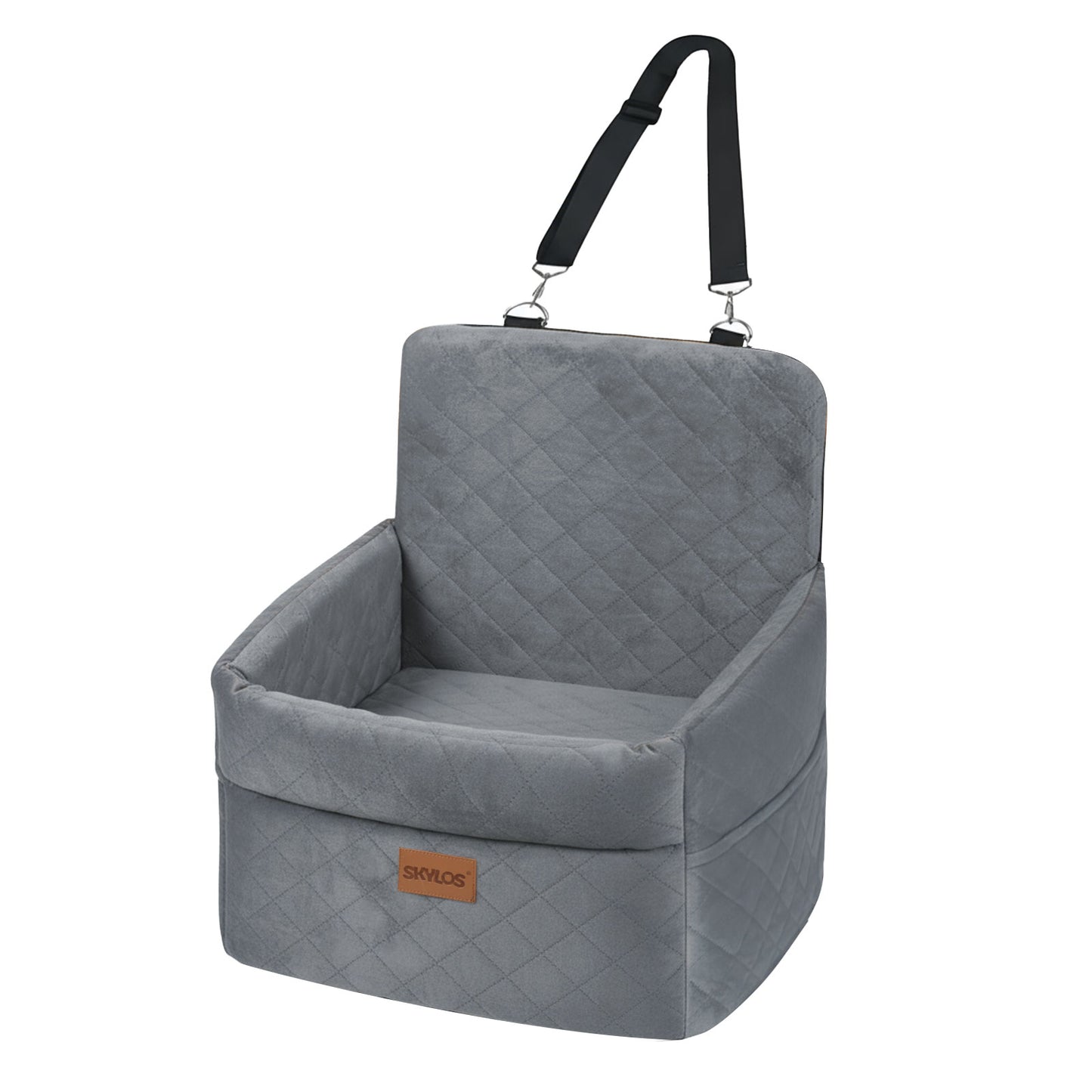 Skylos Dog Car Seat for Small Dogs Cats Cosy Pet Travel Bed with Safety Leash