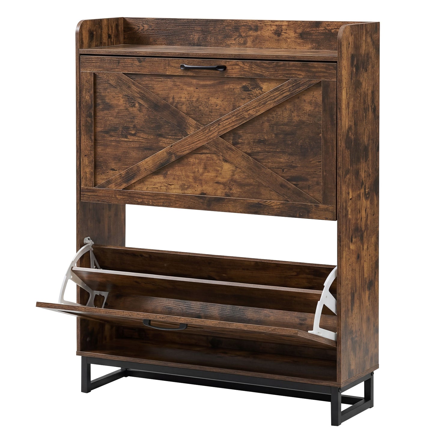 Levede Slim Shoe Cabinet Hallway Flip Shoe Storage Unit with Adjustable Shelves