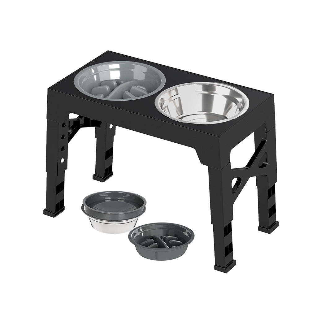 Skylos Elevated Pet Feeder Raised Dog Food Water Feeding Bowl Adjustable Folding