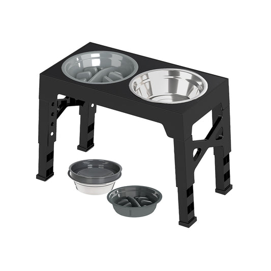 Skylos Elevated Pet Feeder Raised Dog Food Water Feeding Bowl Adjustable Folding