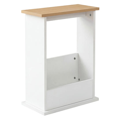 Levede Side Table with Magazine Rack Slim End Table For Living Room Natural