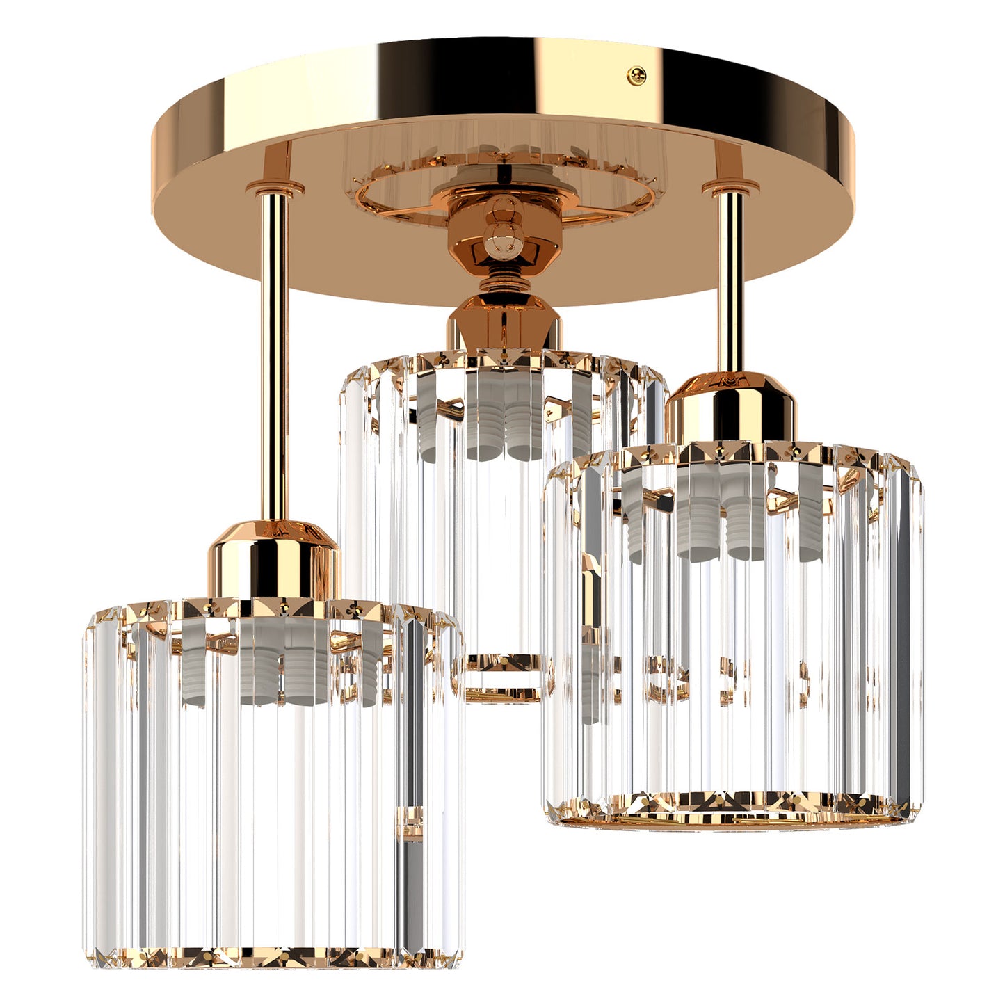 Emitto Crystal Ceiling Light Semi Flush Mount Chandelier Modern Hallway Lamp