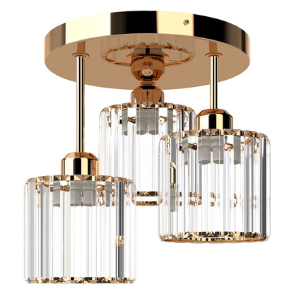 Emitto Crystal Ceiling Light Semi Flush Mount Chandelier Modern Hallway Lamp