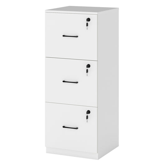 Levede 3 Drawer Filing Cabinet Lockable Home Office Tall File Storage Cabinet