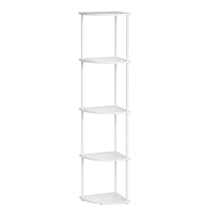 Levede Corner Bookcase Adjustable Corner Bookshelf Unit for Living Room White