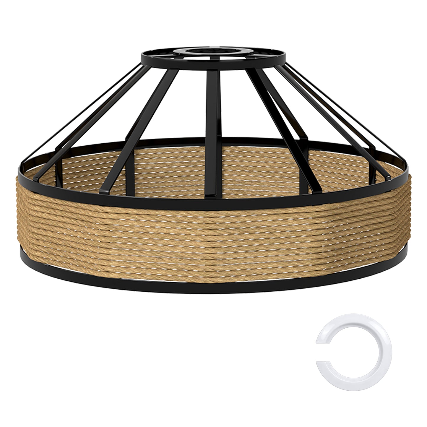 Emitto Ceiling Light Shade Easy Fit Pendant Lampshade Woven Metal Glass E27 B22