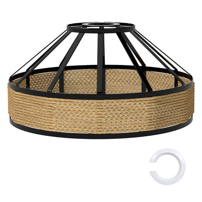 Emitto Ceiling Light Shade Easy Fit Pendant Lampshade Woven Metal Glass E27 B22