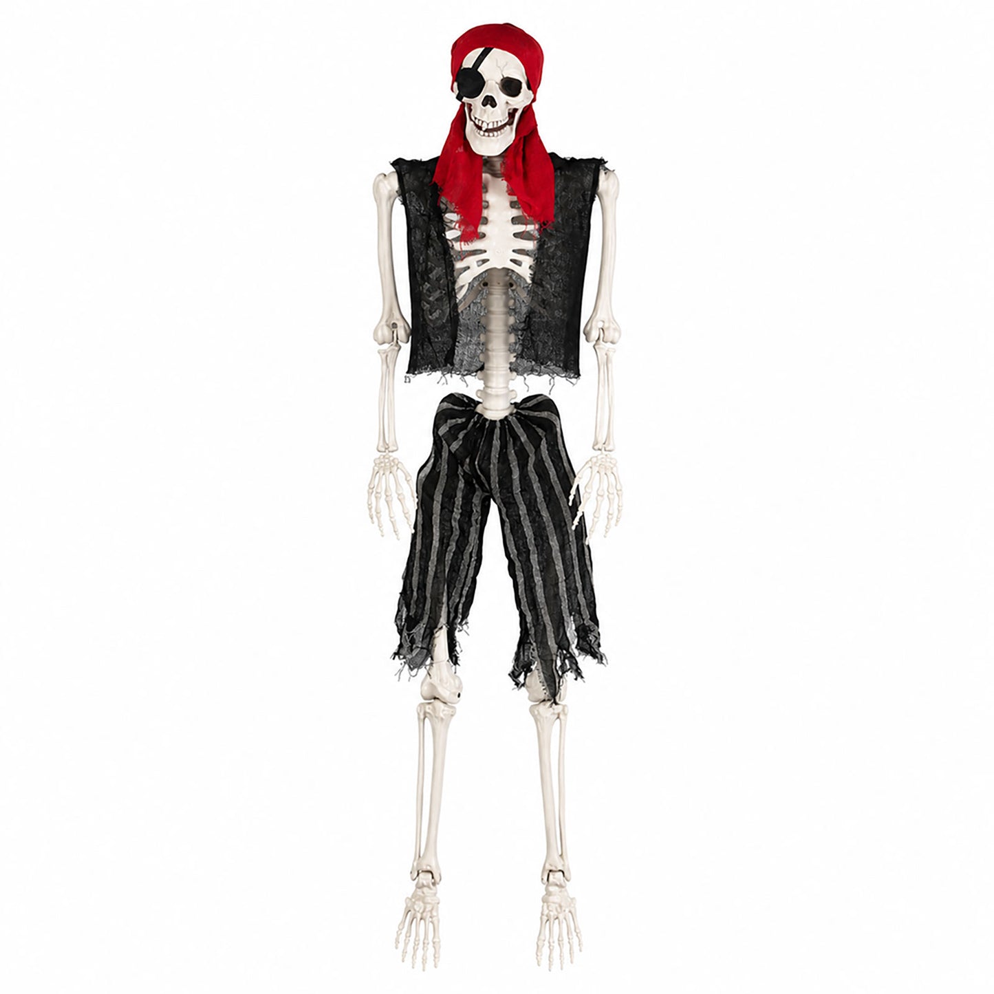 Yezi Halloween Skeleton Life Size Pirate Decor 166cm PE Plastic White