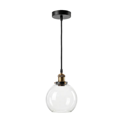 Emitto Ceiling Pendant Light Retro Industrial Glass LampShade Adjustable Cable