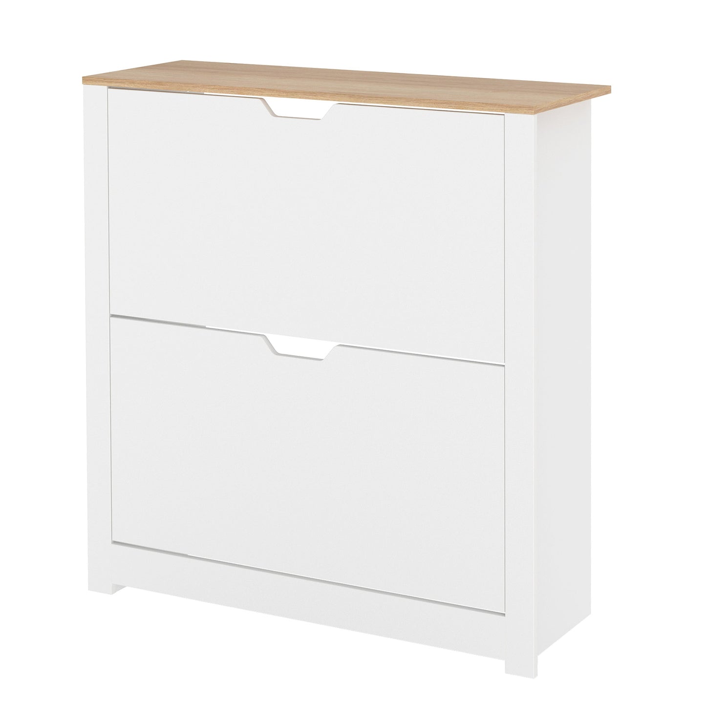 Levede Shoe Cabinet White Narrow Flip Drawers Adjustable Shelves Storage Cabinet