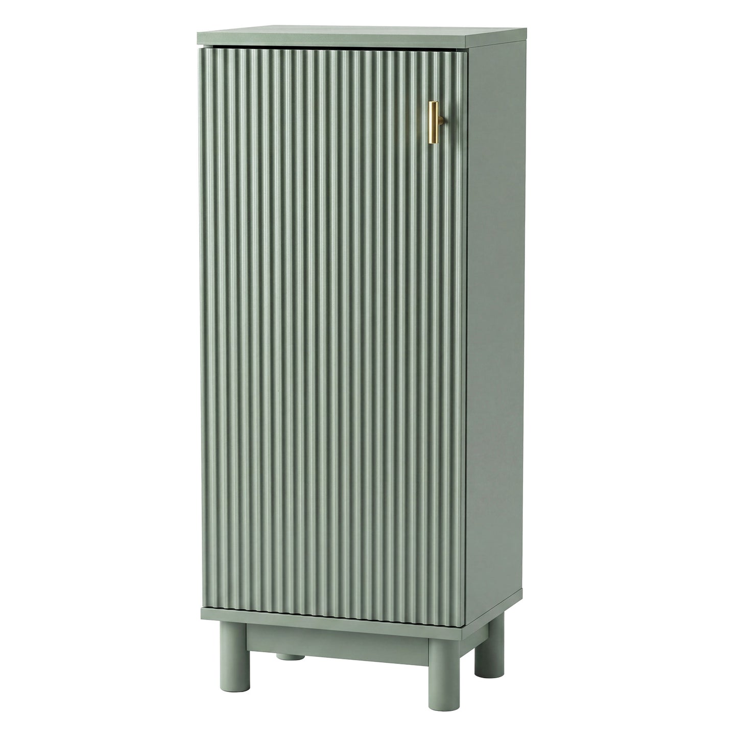 Levede 80cm Tall Bathroom Cabinet Vanity Narrow Storage Cupboard Fluted 3 Tier