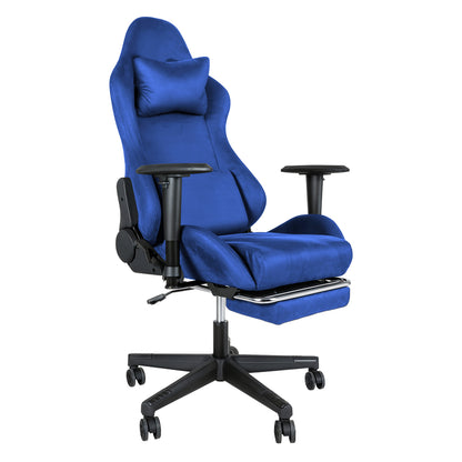 Levede Office Desk Chair Gaming Recliner Adjustable Height with Footrest Blue
