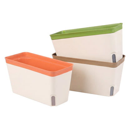 TOQUE 3PCS Self Watering Plant Pots Indoor Herb Planters with Water Level Window
