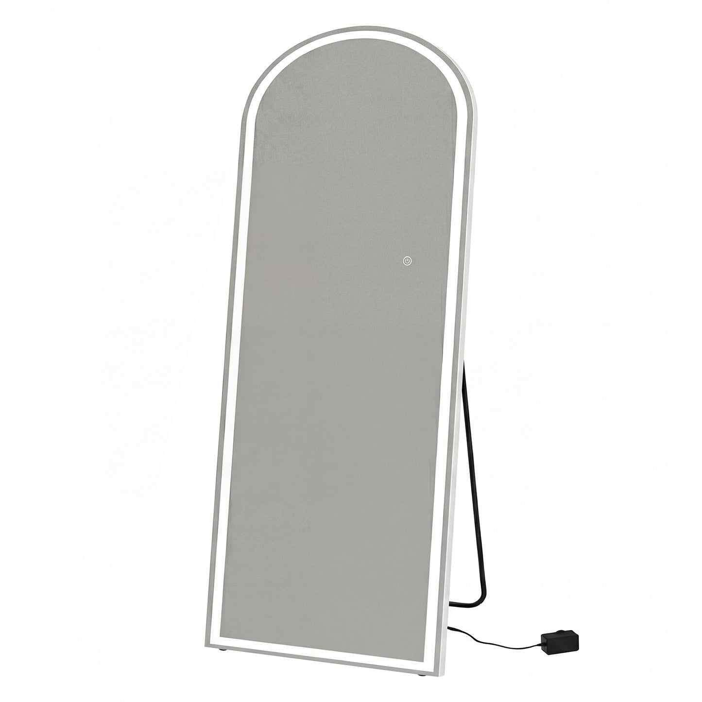 Yezi Full Length Mirror Arched LED Touch Buttons Light-Adjustable 140x50cm White