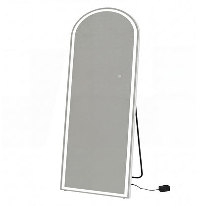 Yezi Full Length Mirror Arched LED Touch Buttons Light-Adjustable 140x50cm White