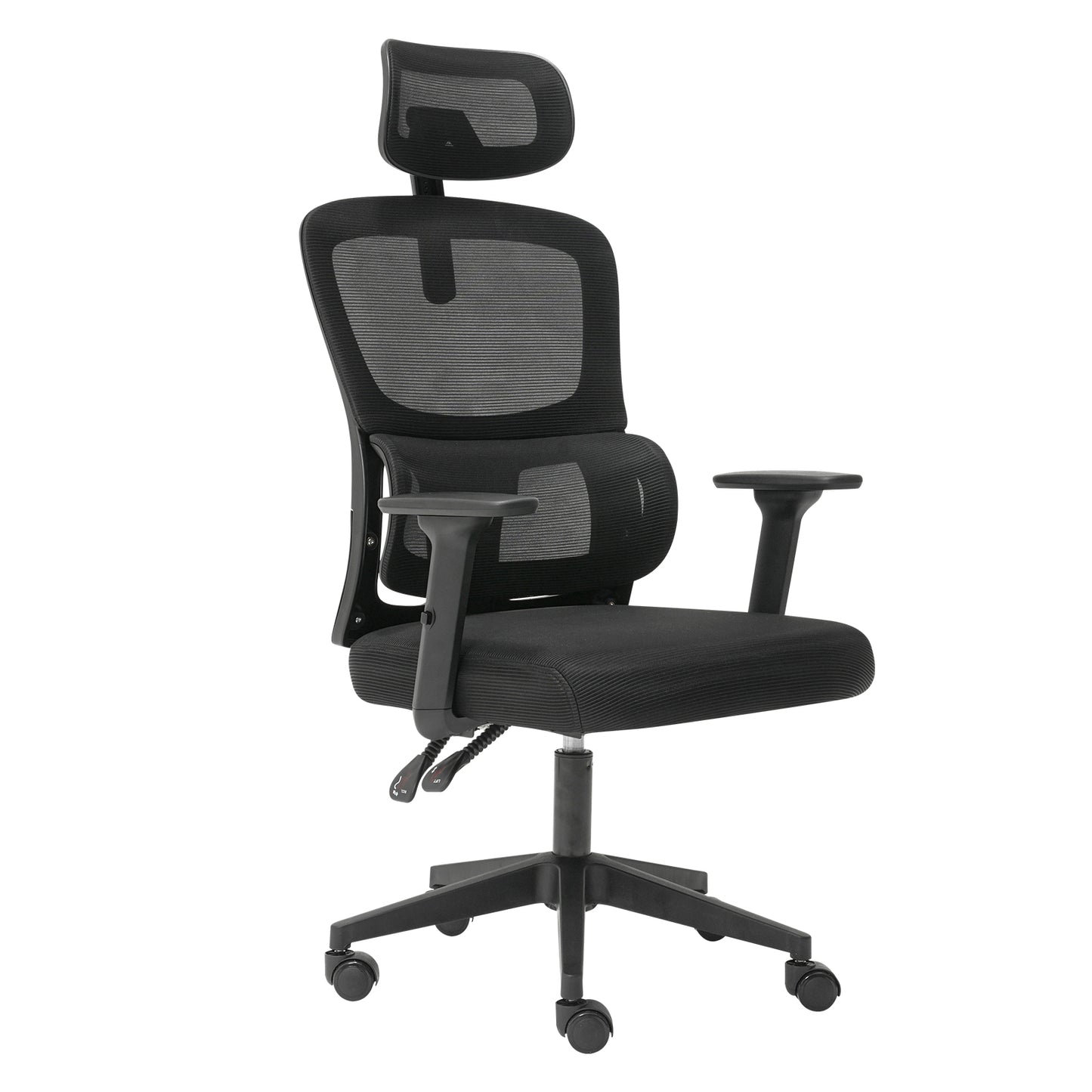 Office Computer Chair Mesh Ergonomic Lumbar Support with 3D Armrest Headrest