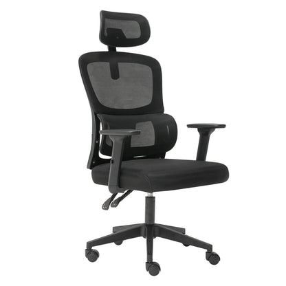 Office Computer Chair Mesh Ergonomic Lumbar Support with 3D Armrest Headrest