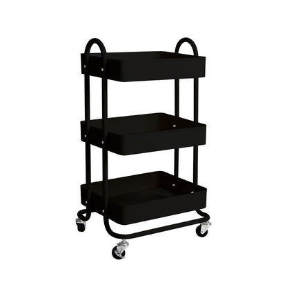 Levede Kitchen Trolley Cart 3 Tiers Storage Rack Steel Shelf Organiser Wheels