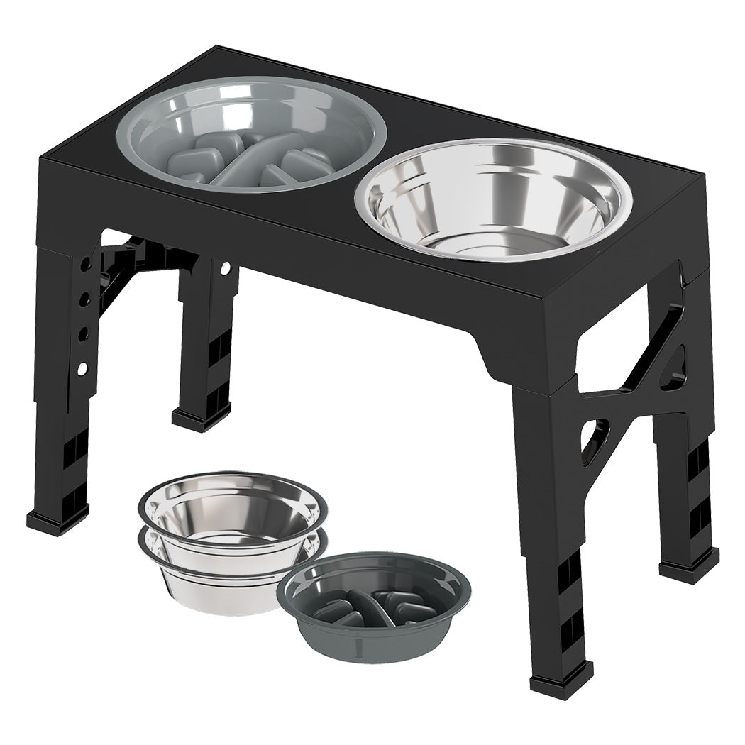 Skylos Raised Dog Feeding Bowl Elevated Pet Food Water Feeder Adjustable Folding