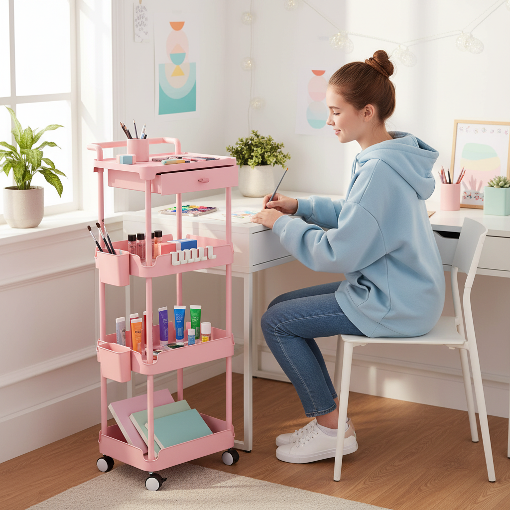 Levede Rolling Kitchen Cart Island Portable Serving Trolley Beauty Storage Rack