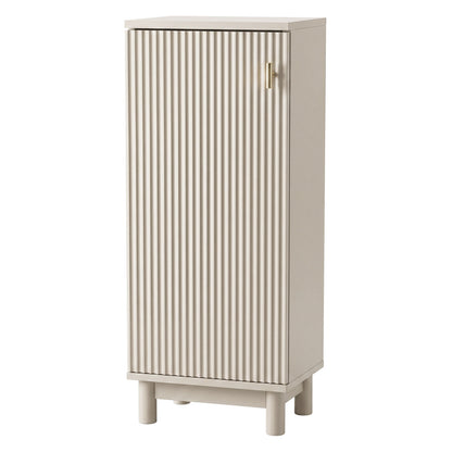Levede 80cm Tall Bathroom Cabinet Vanity Narrow Storage Cupboard Fluted 3 Tier